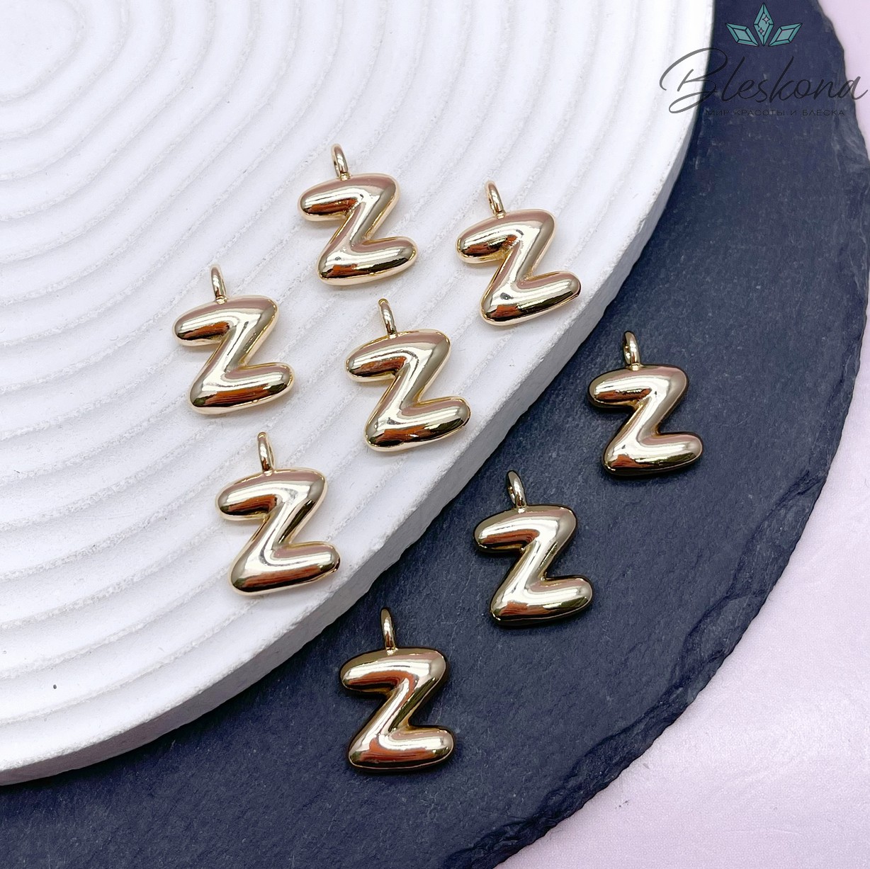 18 мм, Цвет золото, Буква объемная Z