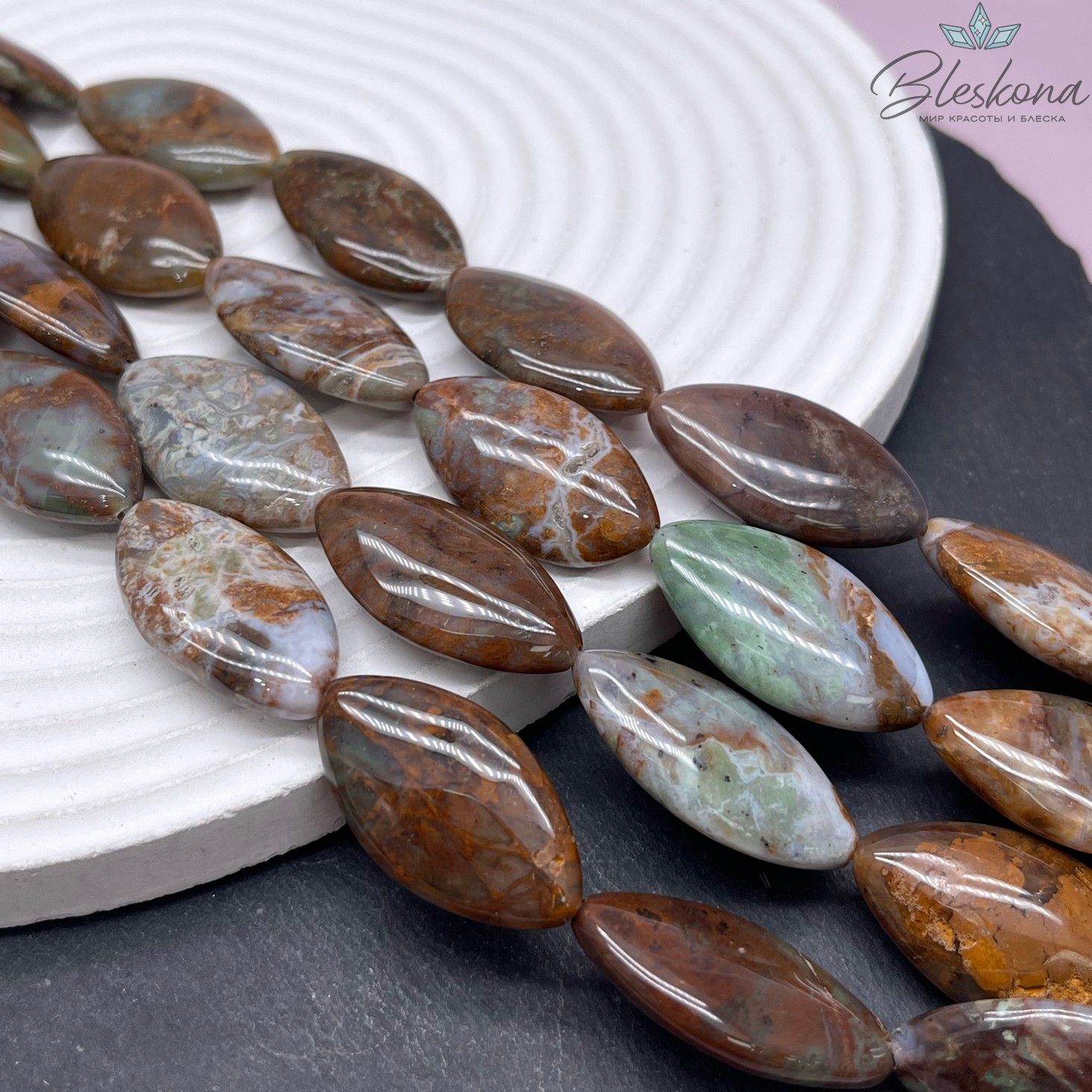 Агат овал 30*15 мм №2