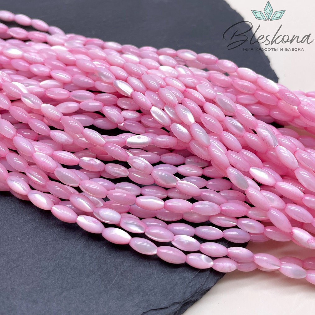 Перламутр рис розовый 4*8 мм