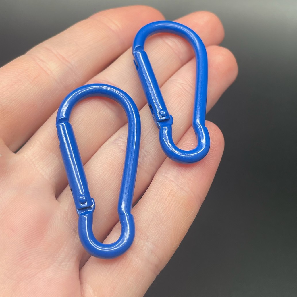 22*45,7мм , Замок-карабин крупный темно-синяя  эмаль 