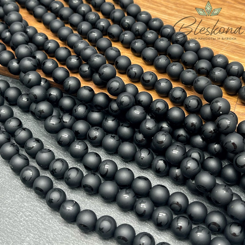 Стекло черное матовое Луна с Звездой 8 мм 