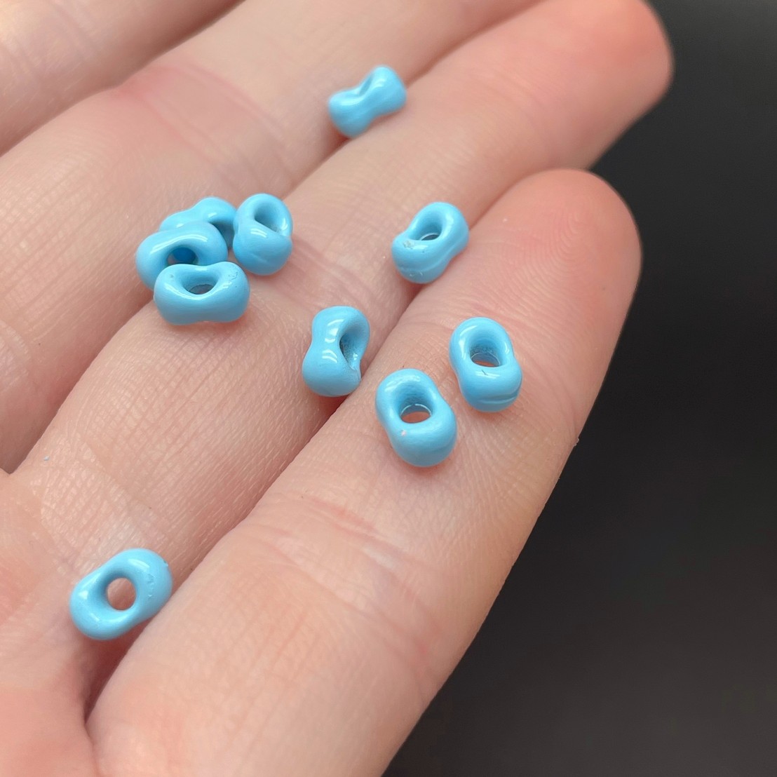 4*6 мм , Бусина - разделитель голубая эмаль уп.10шт
