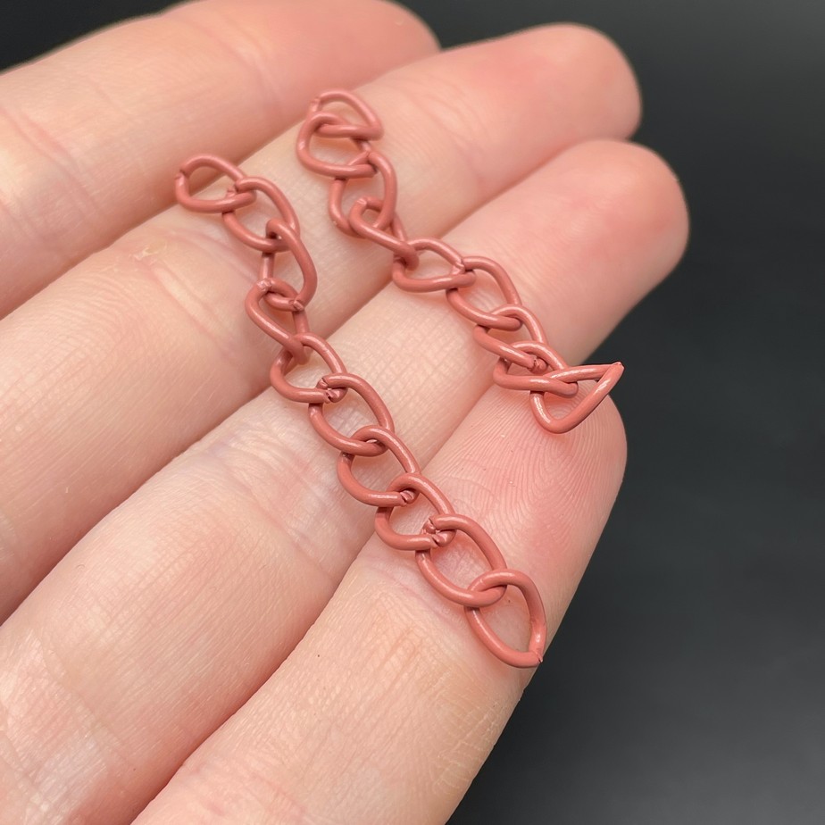 4,5 мм , Цепочка - удлинитель пудровая эмаль