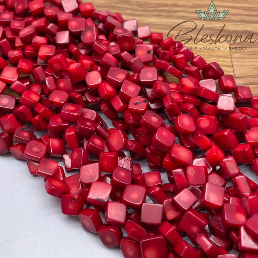 Коралл красный (Коралловые водоросли) ромб 9-10 мм