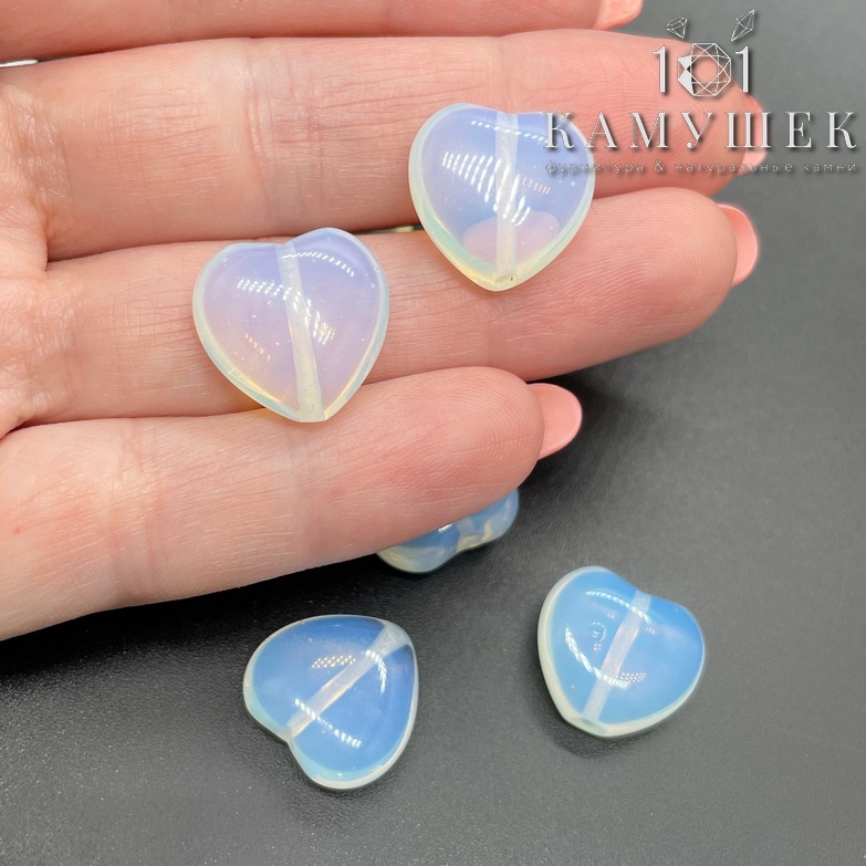 Сердца Лунный камень(имитация)  16*16*7мм