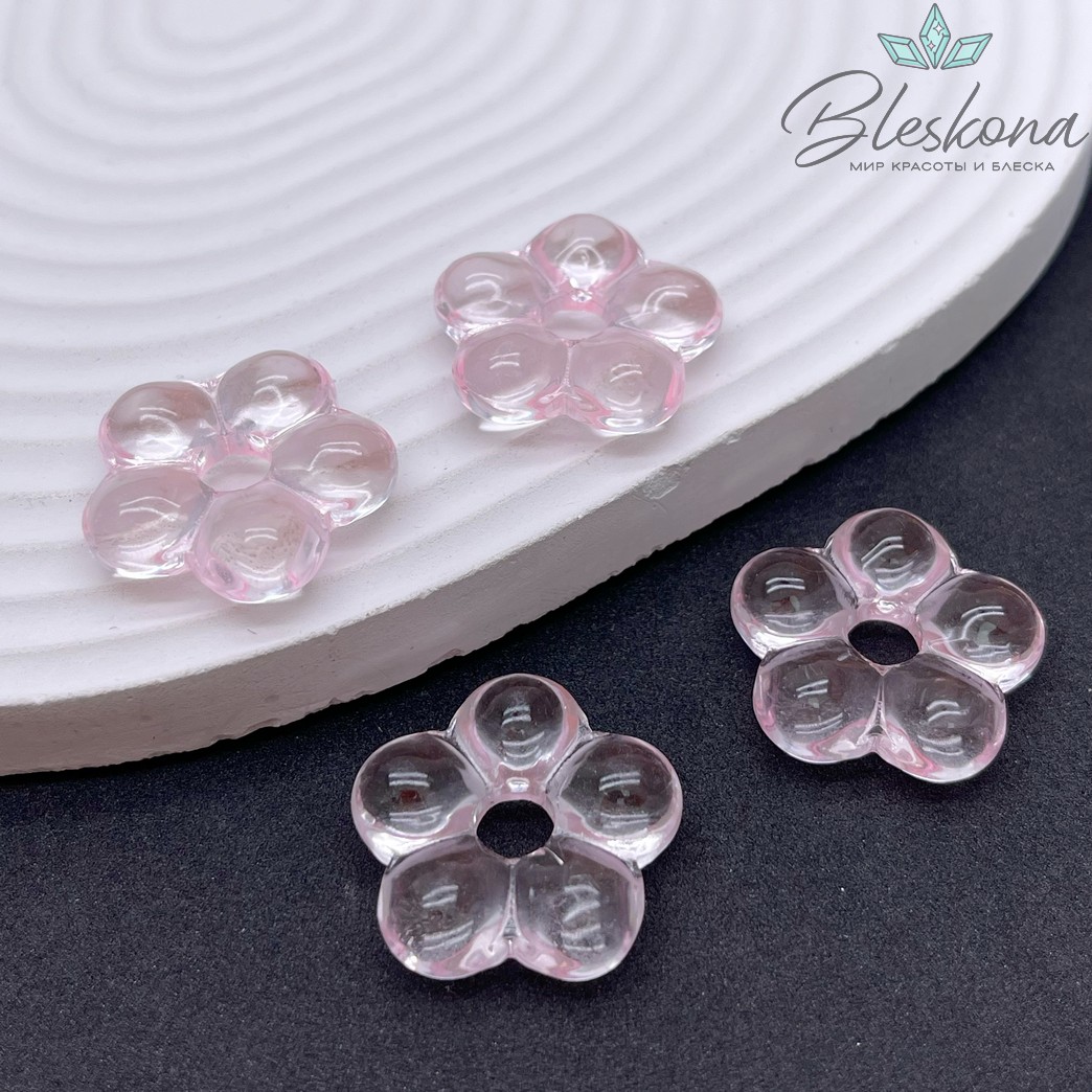 24 мм  Подвеска цветок розовый