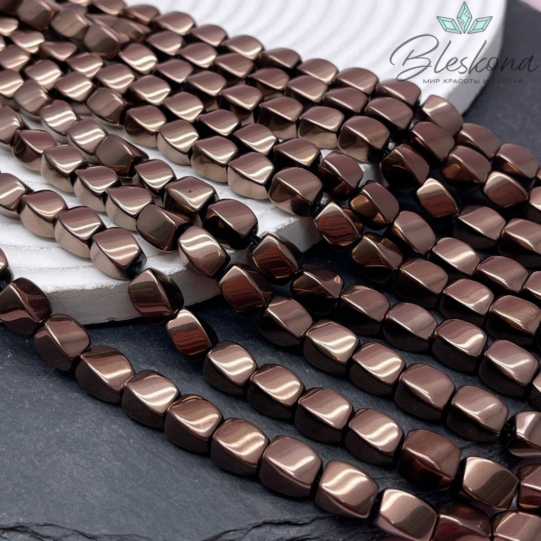 10*7 мм, Гематин крученный, цвет коричневый  (шоколадный)