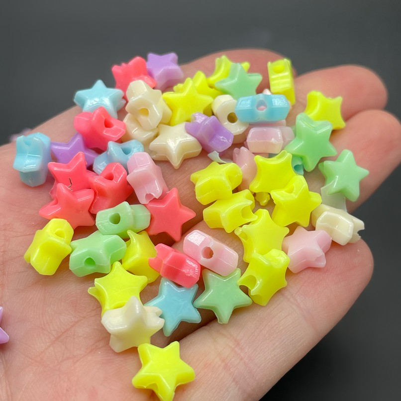 9 мм, Бусина звезды микс уп.10 гр  