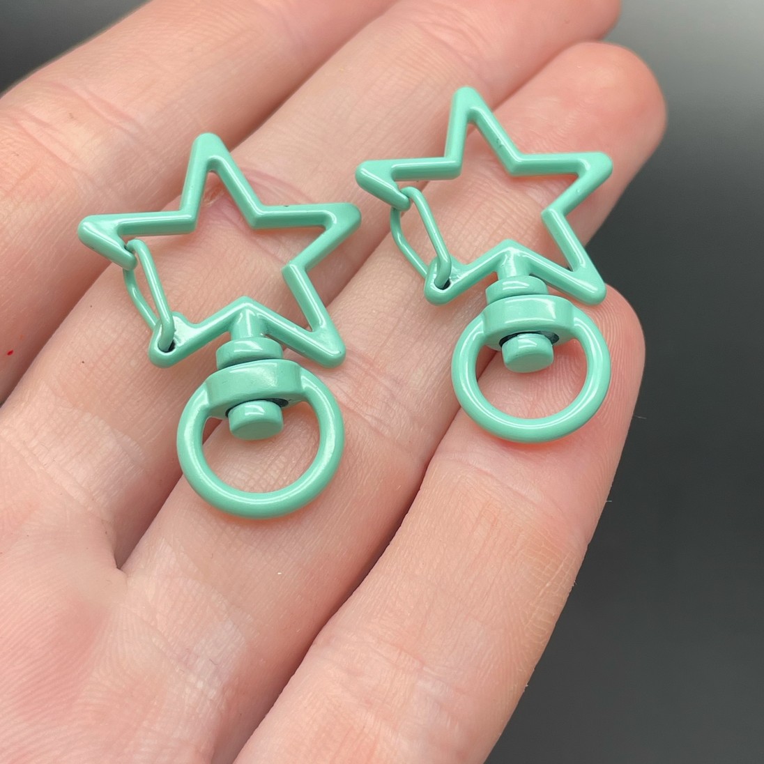 23*35мм , Замок крупный звезда бирюзовая эмаль №1