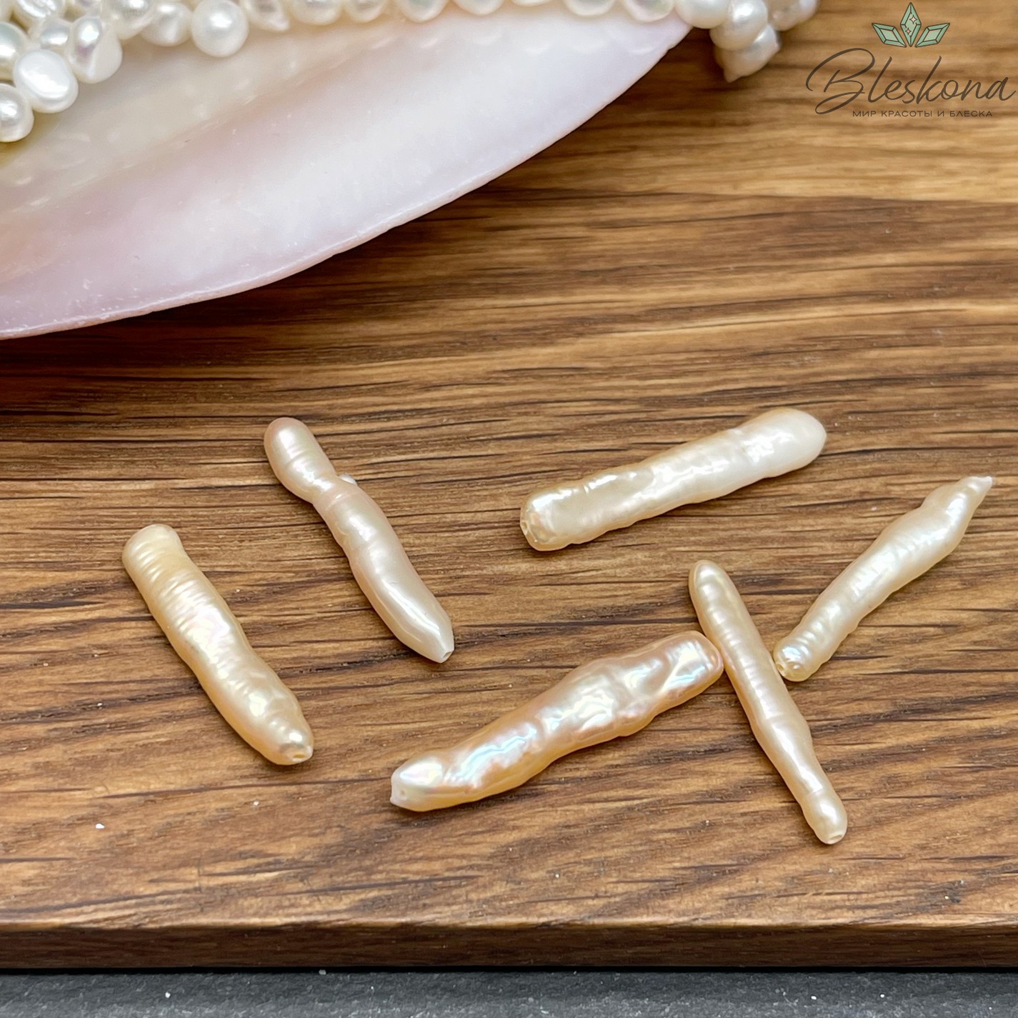 Жемчуг Бива розовый штучно 20-25 мм