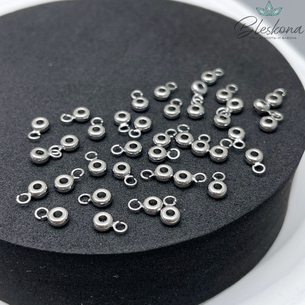 4 мм Цвет серебро, Бейл разъемное кольцо Люкс