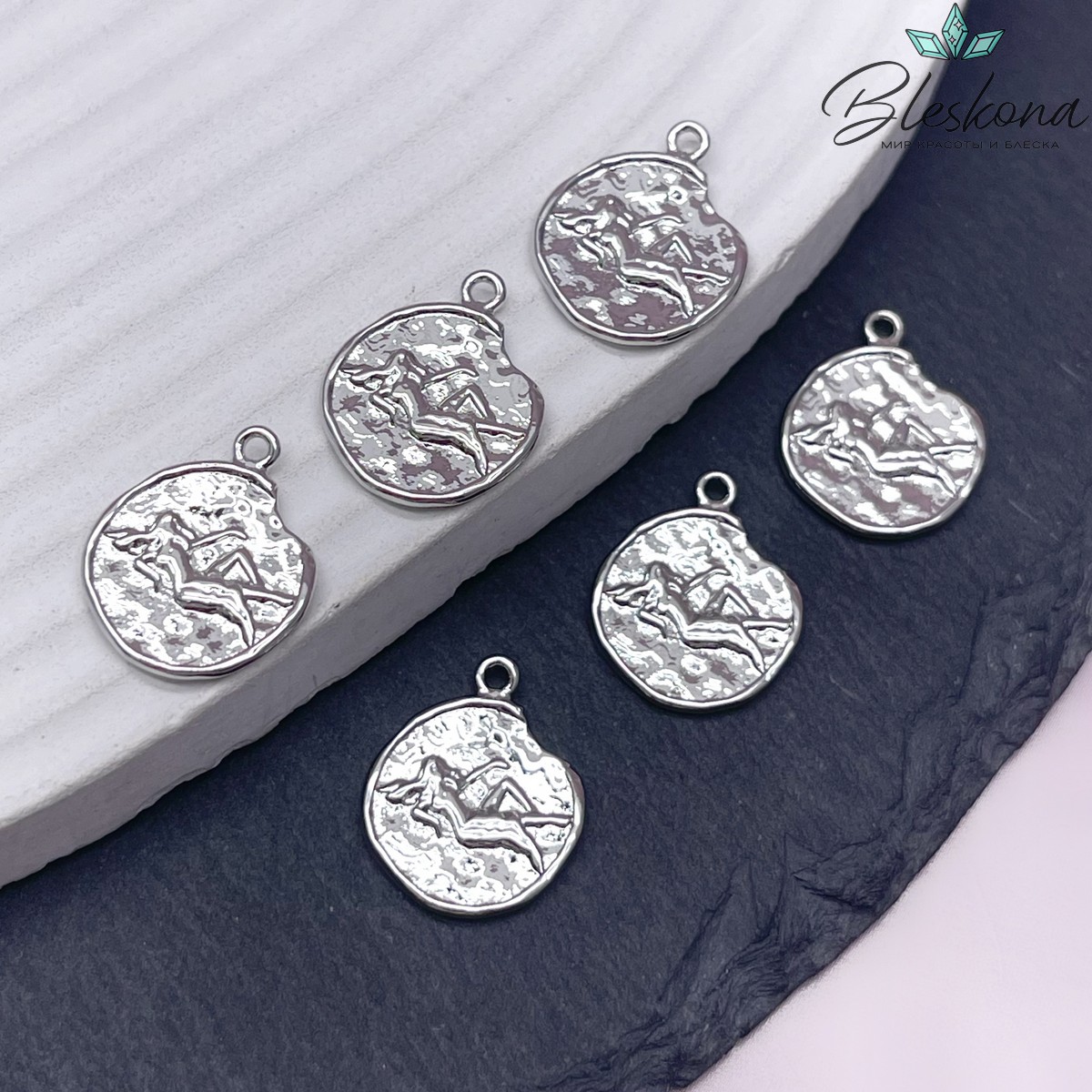 14 мм, цвет серебро, Подвеска Дева Р16680