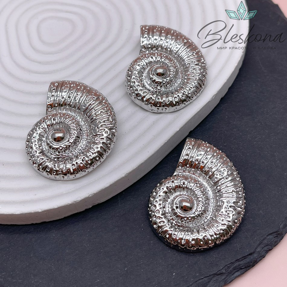 42*35 мм Цвет серебро, Подвеска Ракушка улитка