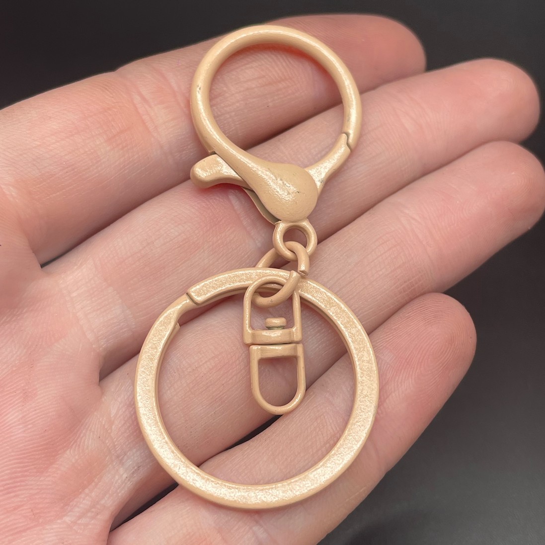 30 мм, Основа для брелока светло-коричневая эмаль круглый замок