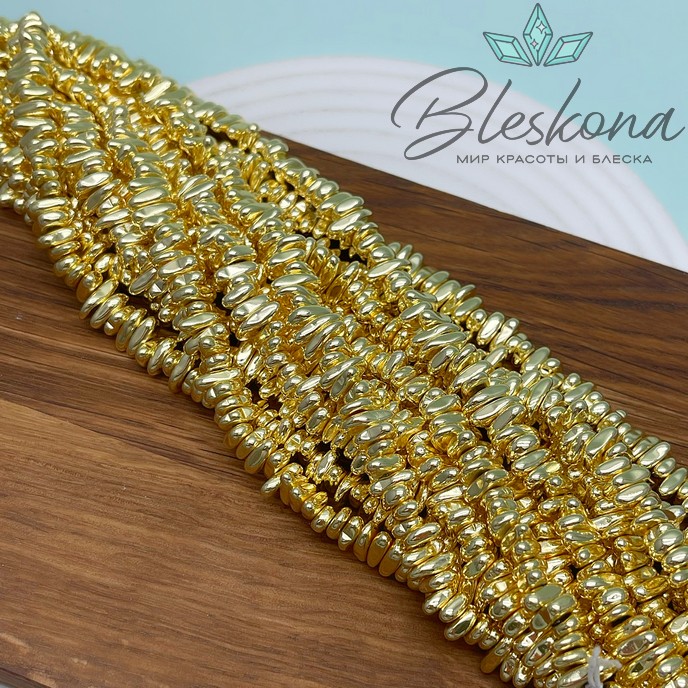 6,5-9 мм Гематин сколы шлифованные, светлое золото, имитация