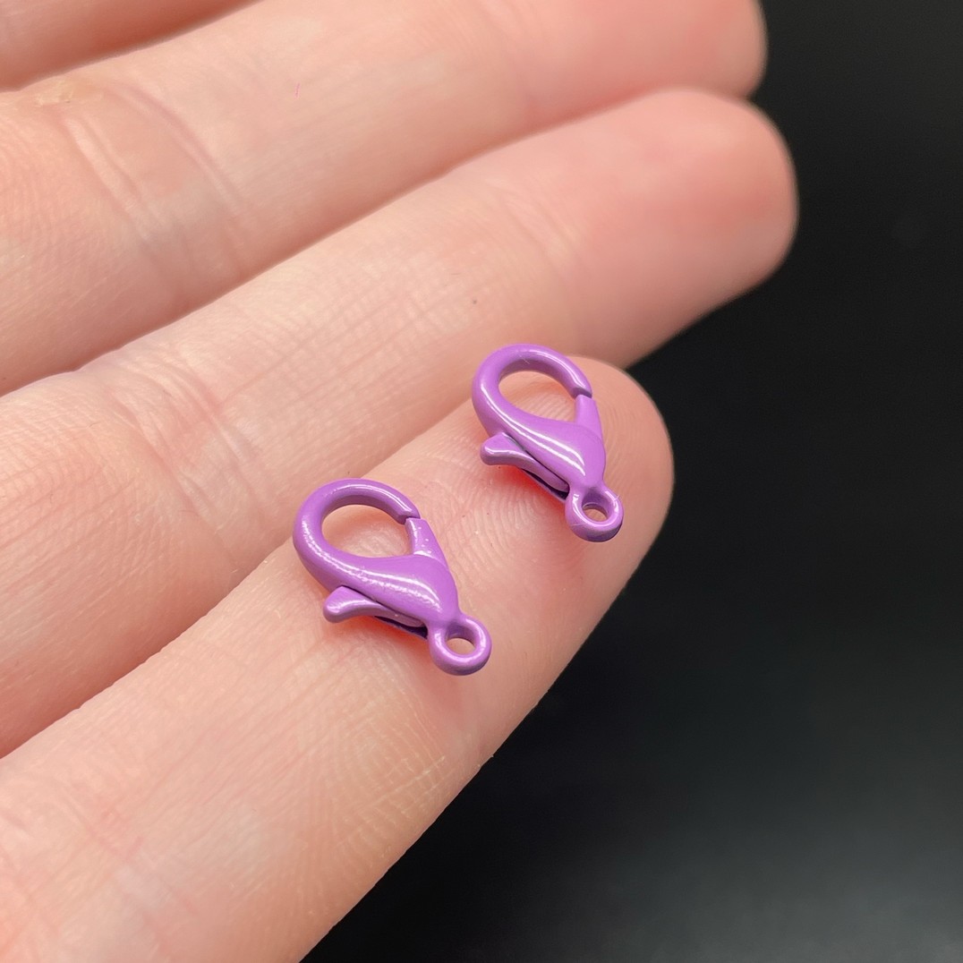 12 мм , Замок круглый  фиолетовая эмаль