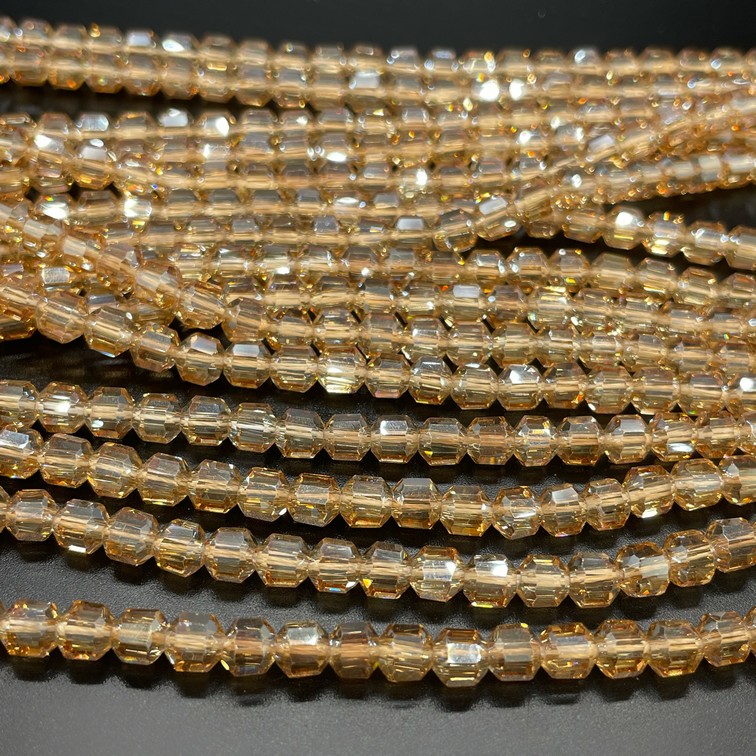 5*5,3 мм Стекло Lux, многогранник, цвет персиковый