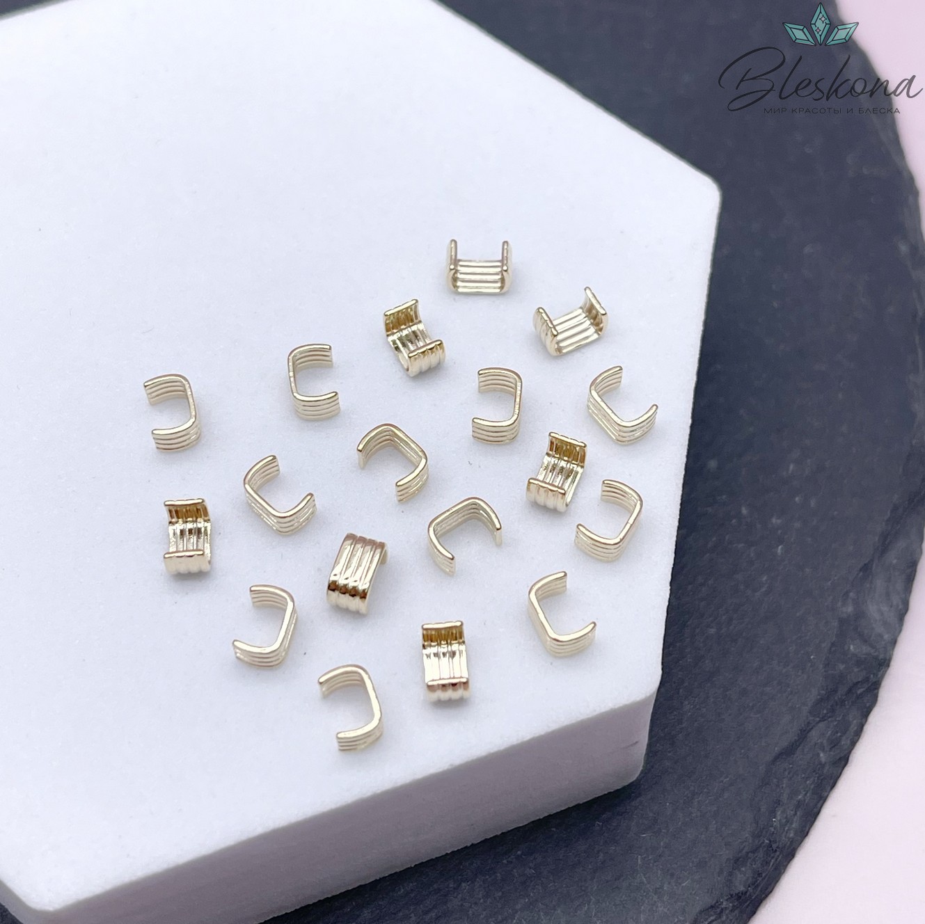 3*5,5 мм Цвет золото, Зажим-ограничитель 