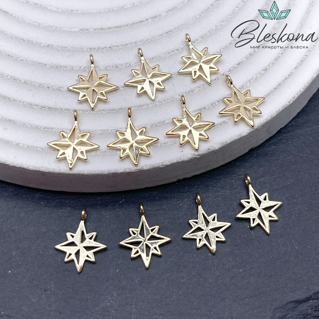 14*11,3 мм Цвет золото, Подвеска северная звезда 