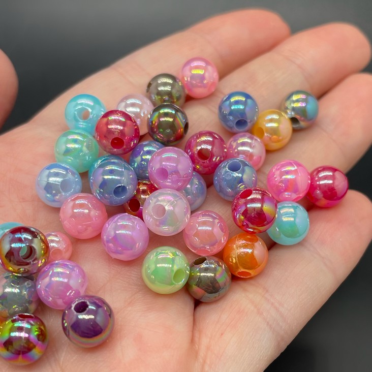 8 мм, Бусина шар микс  уп.10 гр