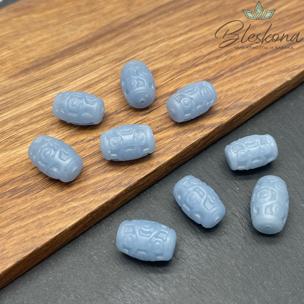 Резная Бусина Дзи 9 глаз Ангелит 17*11 мм