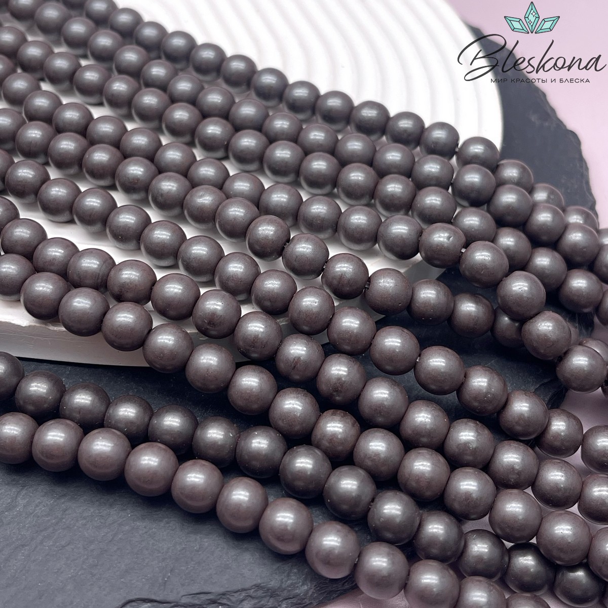 8 мм Гематин имитация, цвет Графит