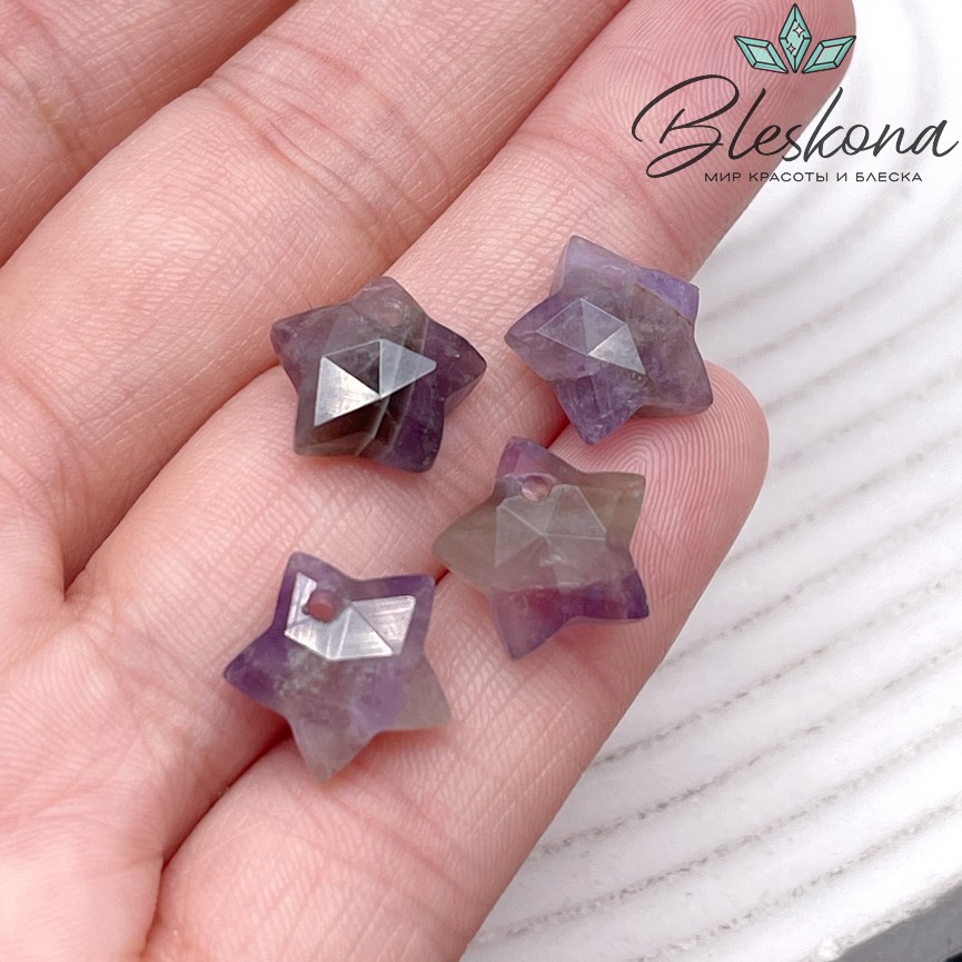 12*12,5 мм Подвеска Звезда Аметист