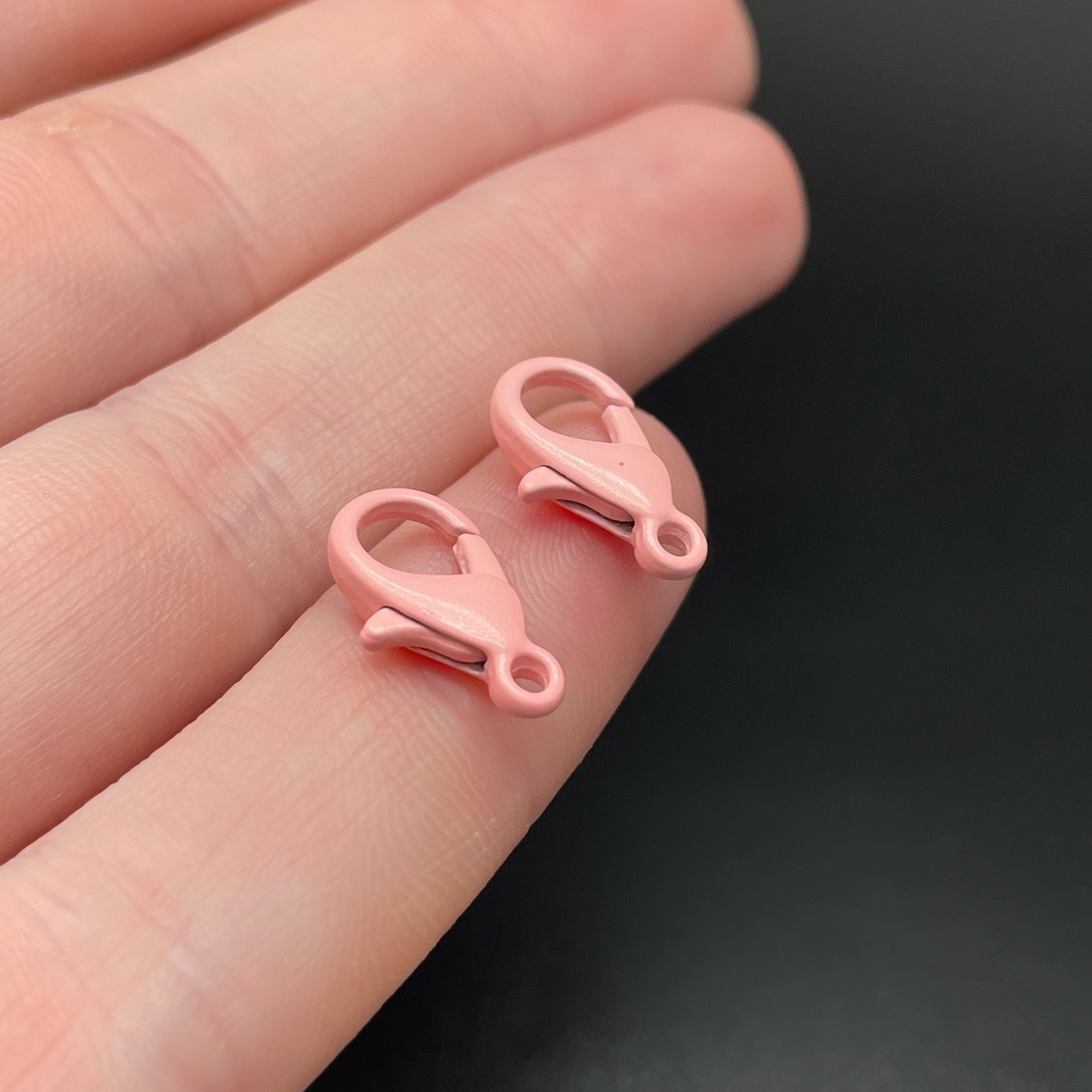 14 мм , Замок круглый  бледно-розовая эмаль