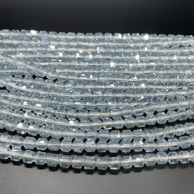 5*5,3 мм Стекло Lux, многогранник, цвет серо- голубой