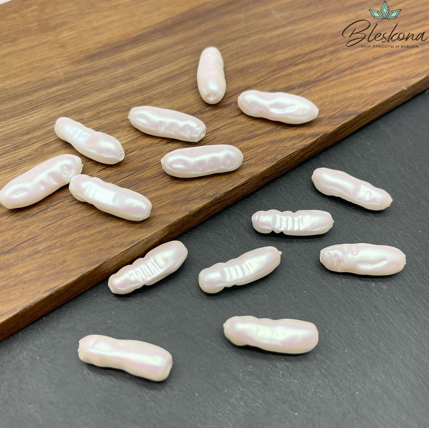 8*20 мм Жемчуг Майорка цвет светло-розовый перламутр (штучно) 