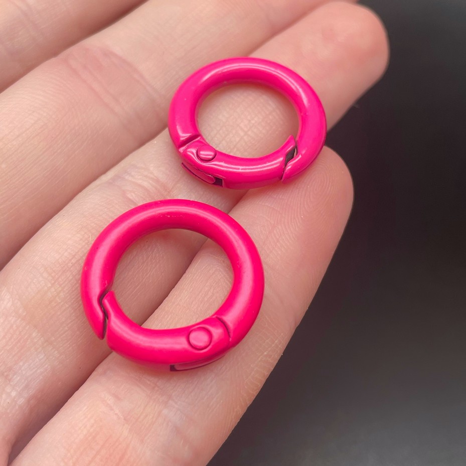 20мм , Замок круг малиновая эмаль 