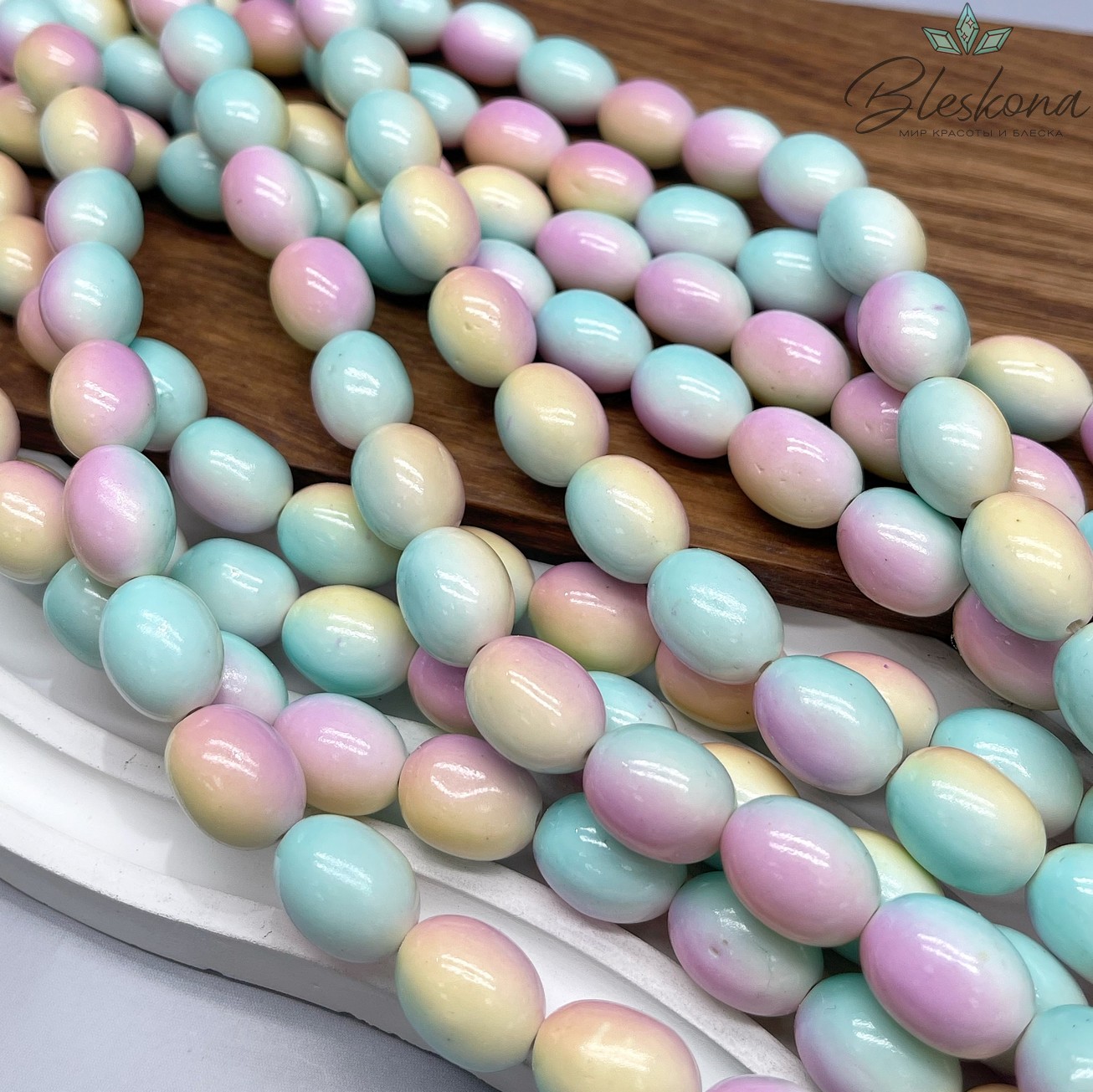 15*11 мм Магнезит (Говлит) имитация бочата микс (тонированные)