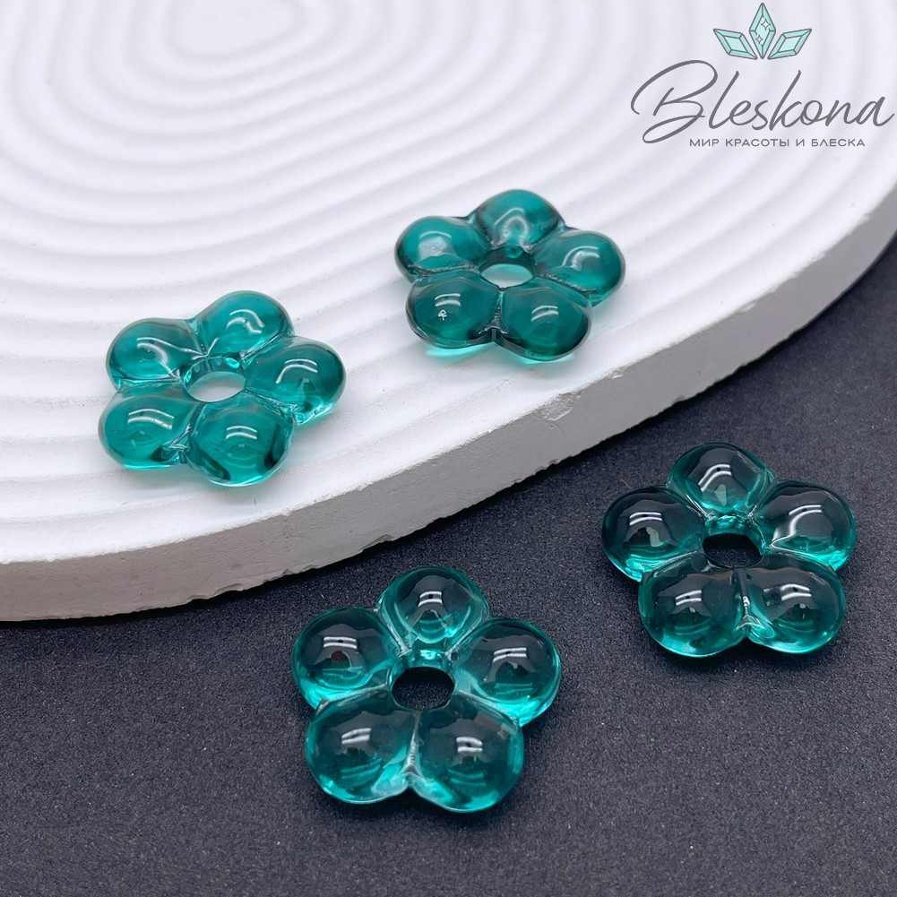 24 мм  Подвеска цветок зеленый