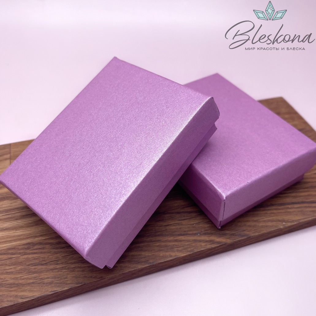 Коробка Фиолетовая перламутр черная подложка 9*7*3 см