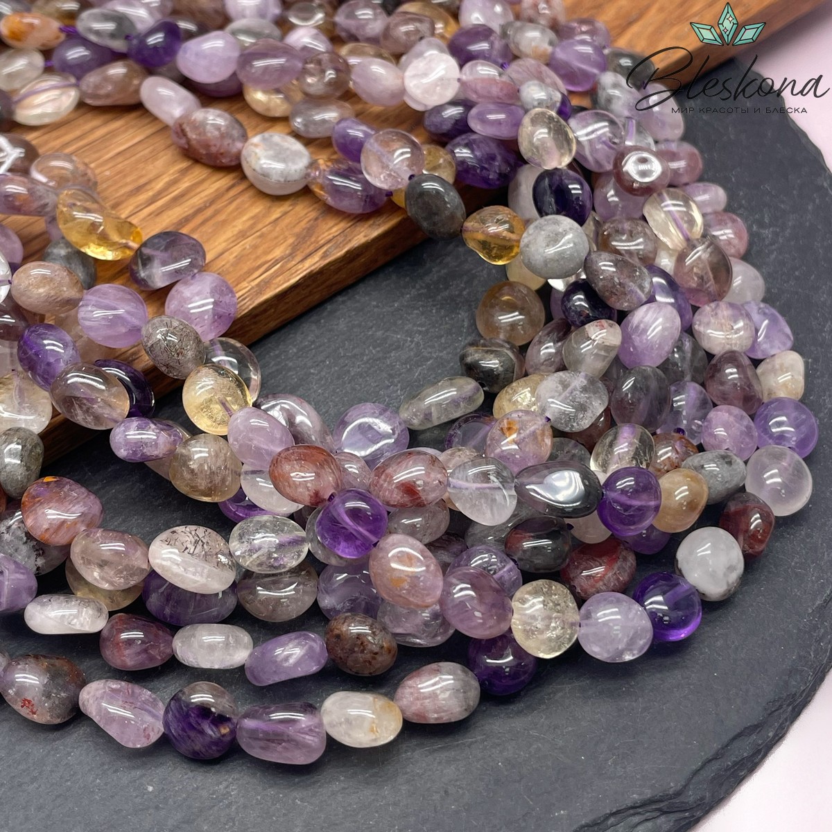 8-9 мм Микс кварцев галтовка 