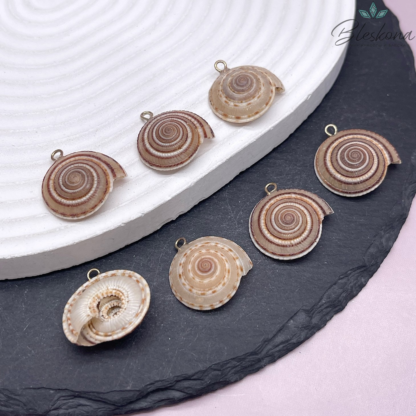 20-21 мм, Цвет золото, Подвеска ракушка 