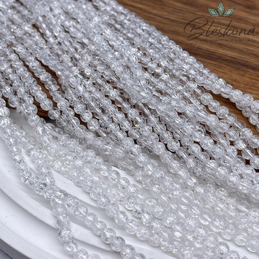 Кварц снежный белый (имитация) 4 мм
