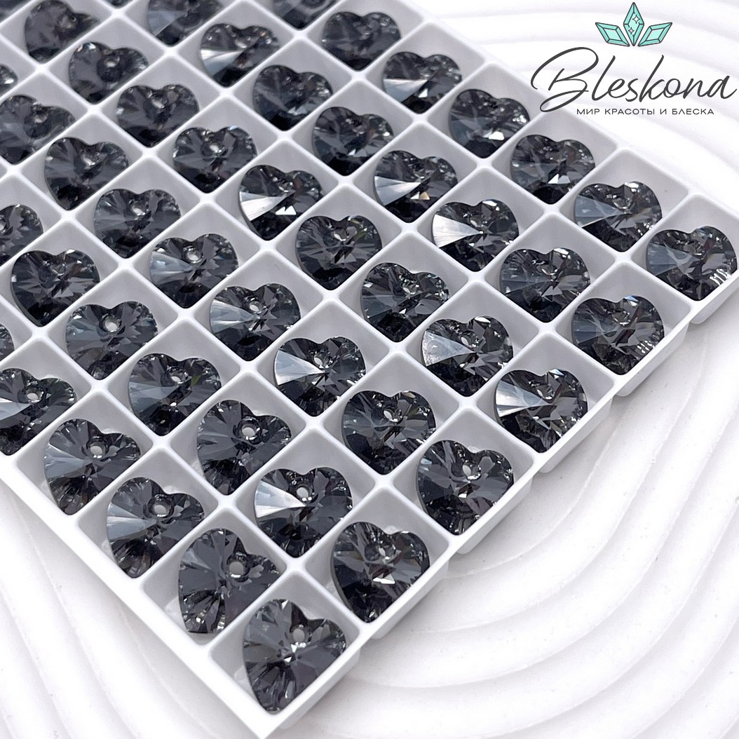 6228 Xilion Heart 10,3*10 мм Crystal Silver Night (SINI)