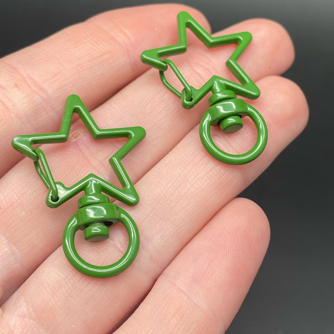 23*35мм , Замок крупный звезда темно-зеленая эмаль 