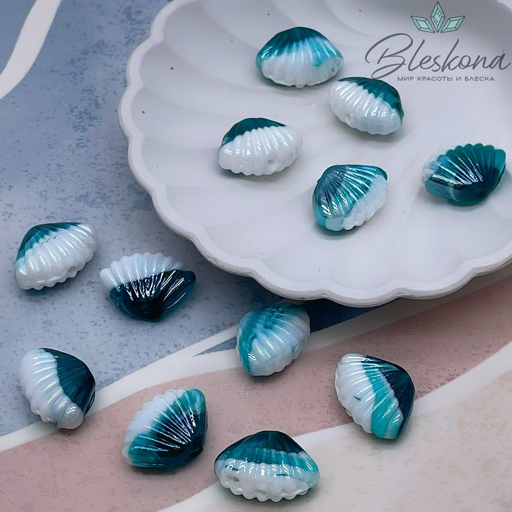 14,5*21 мм Бусина ракушка бирюзовая