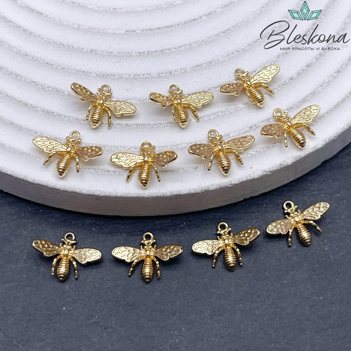 10*13,5 мм Цвет золото, Подвеска Пчелка
