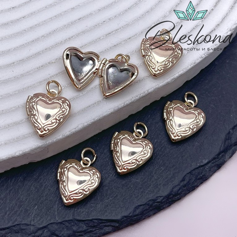 15*13 мм Цвет золото, Подвеска Сердце кулон