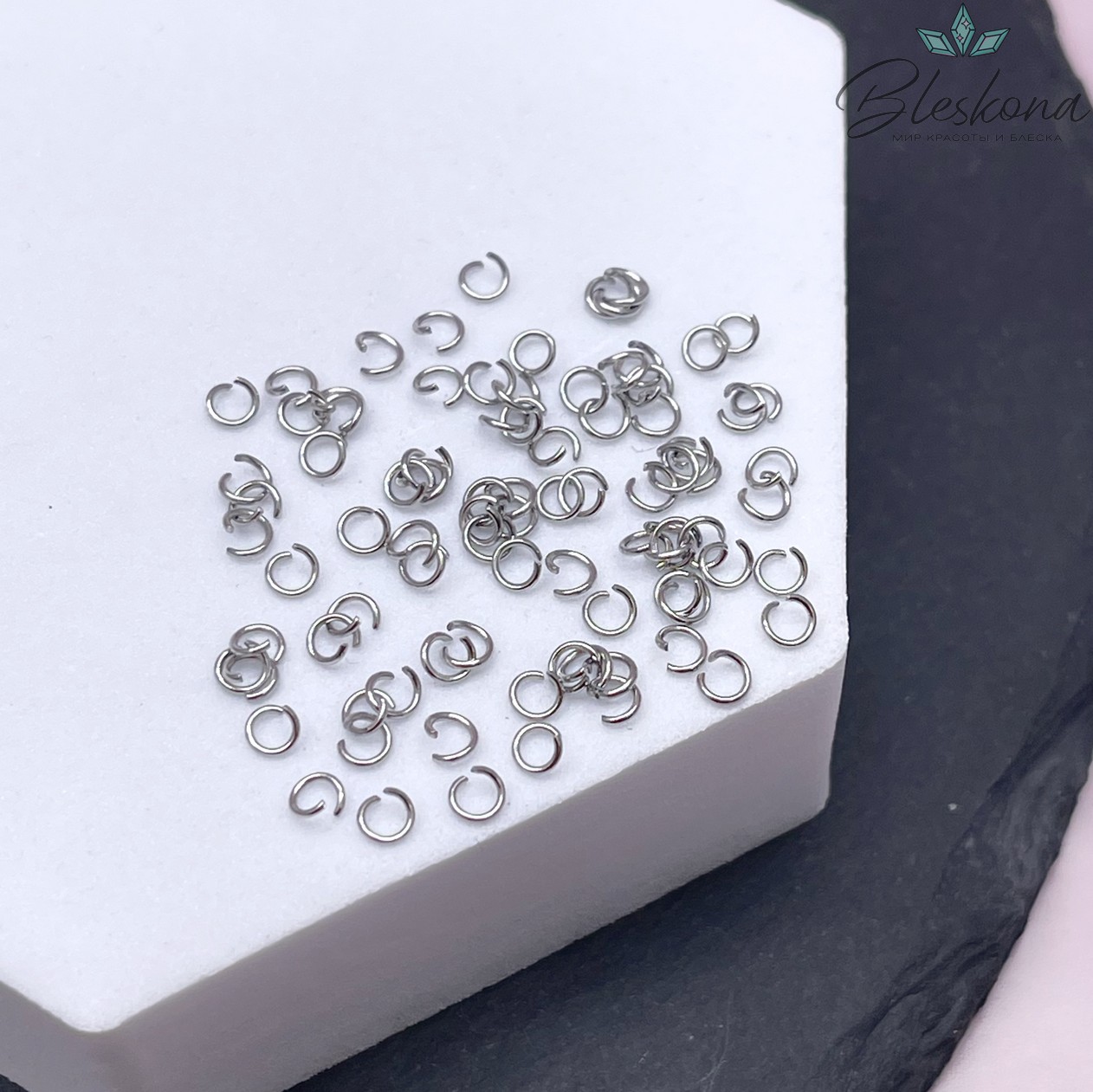 3*0,5 мм Цвет серебро, Колечки разъемные уп. 1 гр