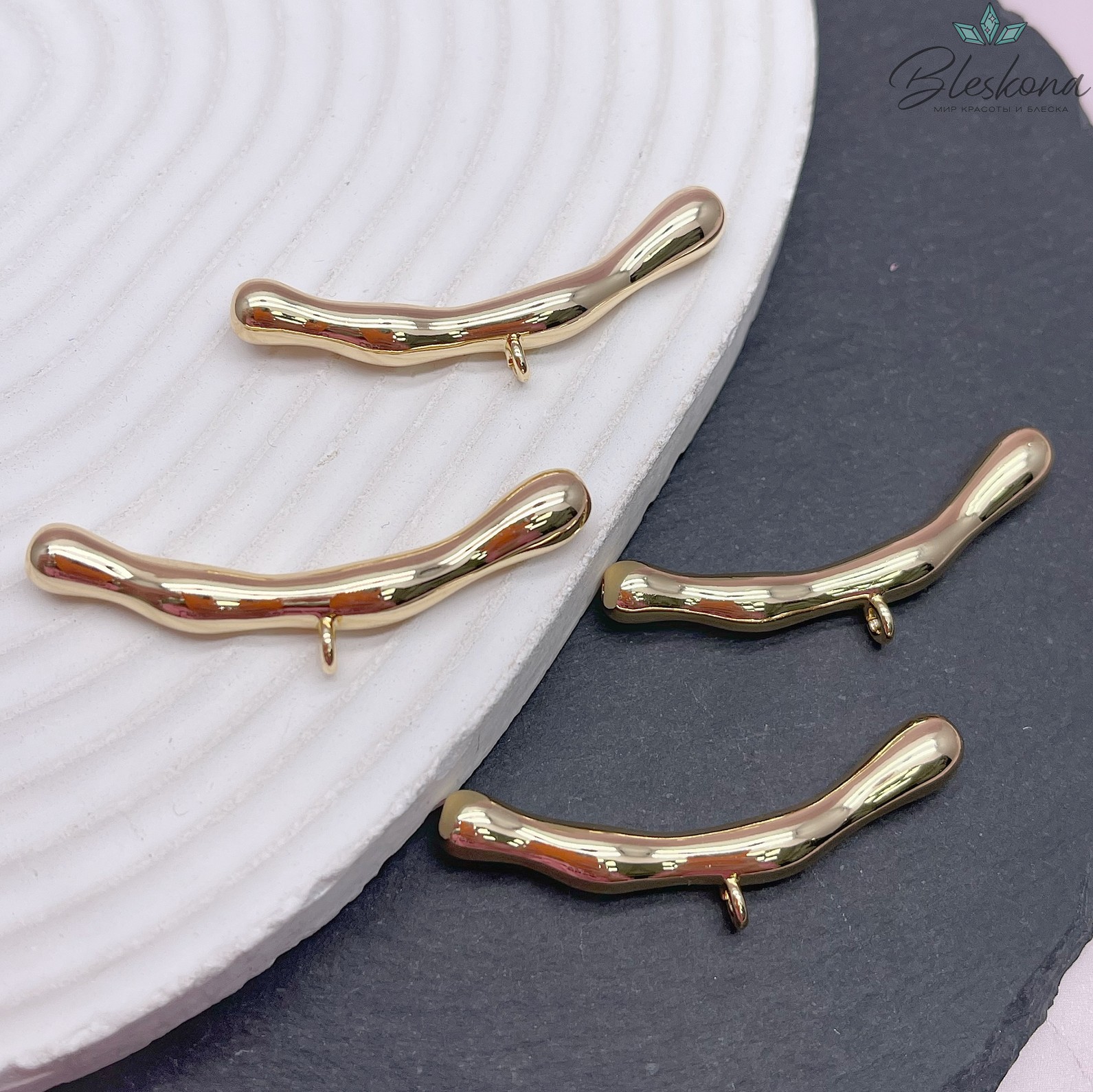 45*6 мм Цвет золото, Бейл трубочка разъемное кольцо CDNE368-3