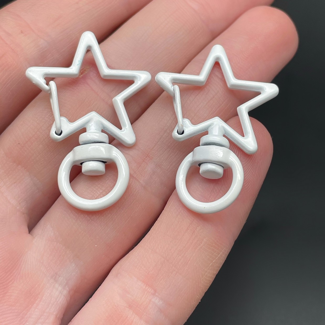 23*35мм , Замок крупный звезда белая  эмаль 