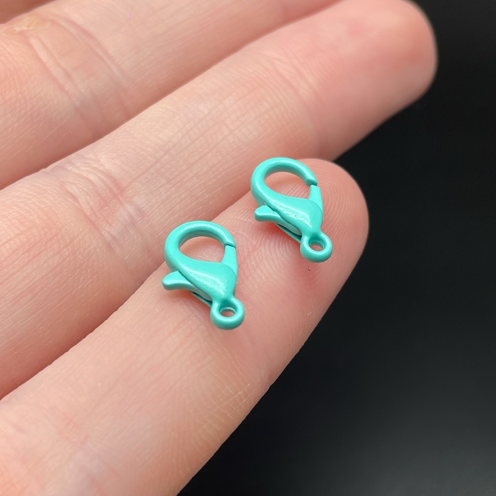 12 мм , Замок круглый  бирюзовая эмаль