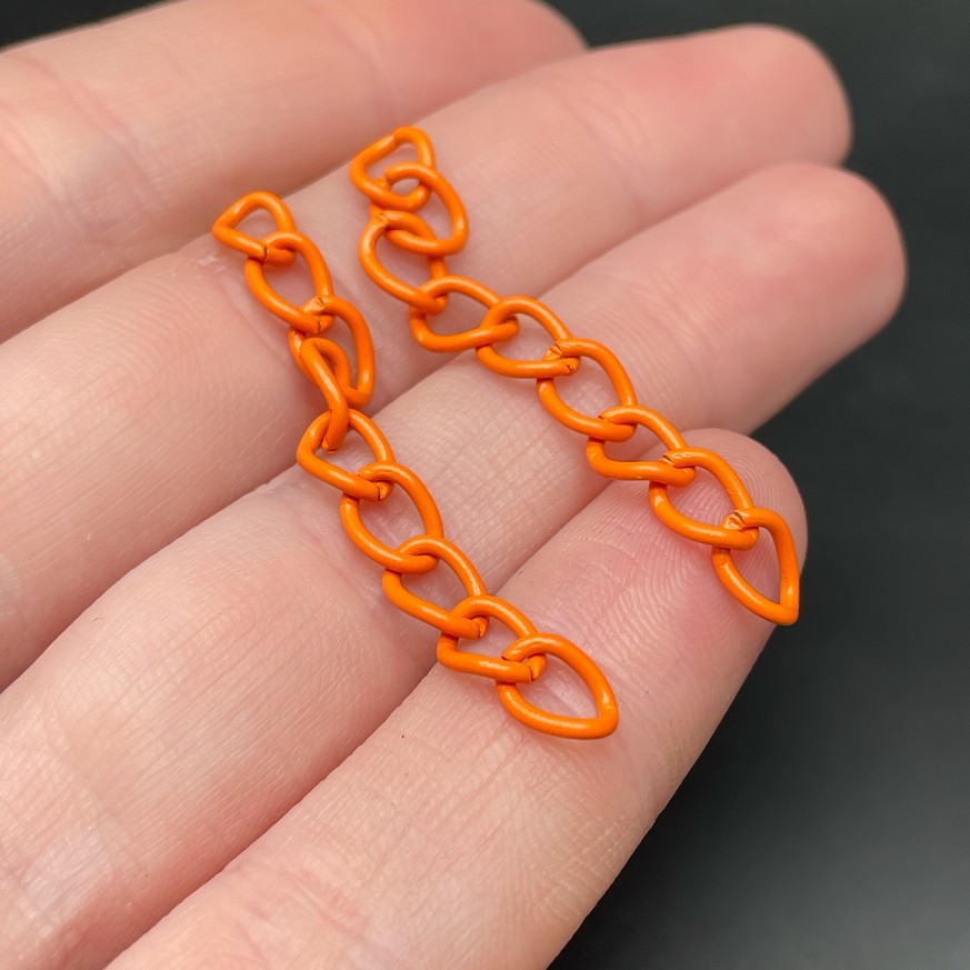 4,5 мм , Цепочка - удлинитель оранжевая эмаль