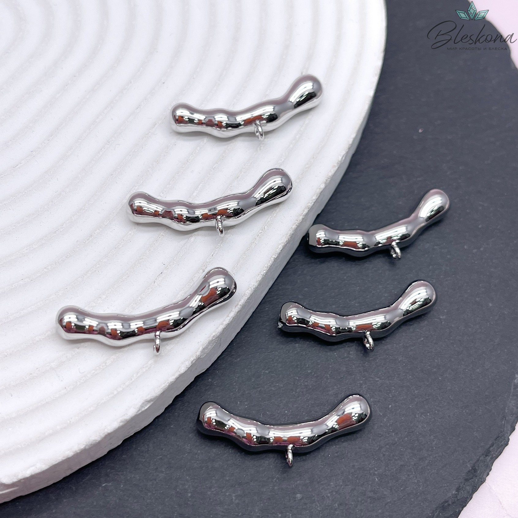 30*6 мм Цвет серебро, Бейл трубочка разъемное кольцо