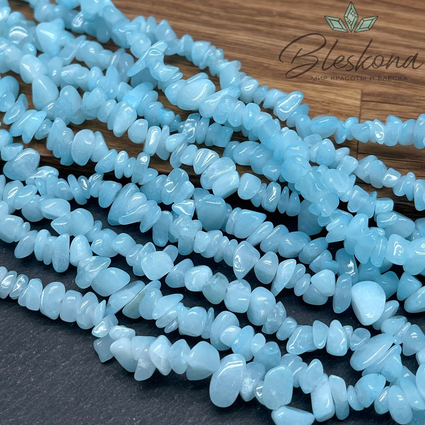 Крошка Кварц голубой (тонированный) ширина бусин ~ 7-9 мм