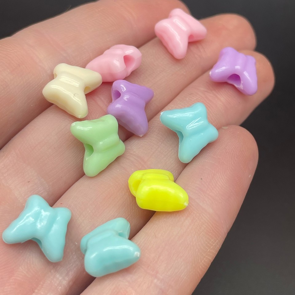 10*11 мм , Бусина Бабочка микс уп.10 шт 